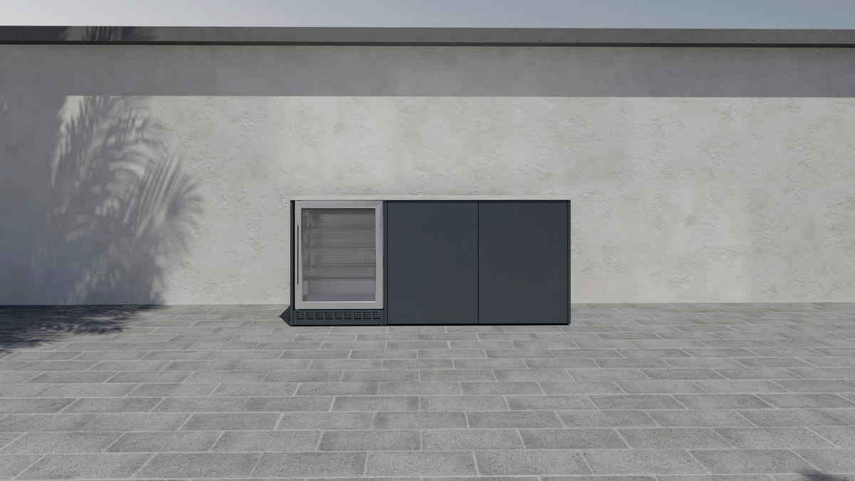OUTDOORKÜCHE  - Sandfarben/Anthrazit, Basics, Glas/Keramik (198/92,5-98,5/63,3cm) - Dieter Knoll