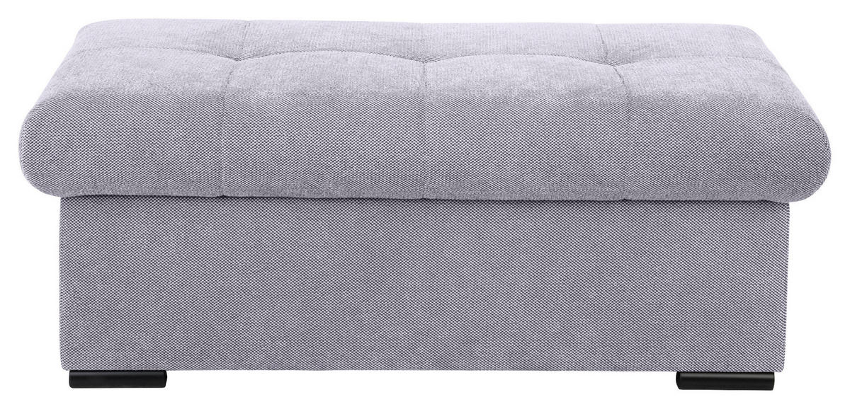 HOCKERBANK 108/42/54 cm Flachgewebe Hellgrau Kunststoff  - Hellgrau/Schwarz, Design, Kunststoff/Textil (108/42/54cm) - Xora