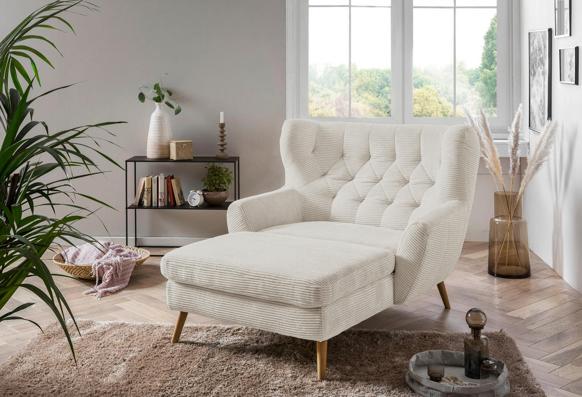 XXL-SESSEL in Cord Beige  - Beige, Design, Holz/Textil (120/101/165cm) - Stylife