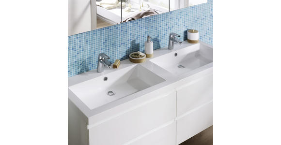 BADEZIMMER in 140 cm - Weiß, Design, Glas/Holz (140cm) - Novel