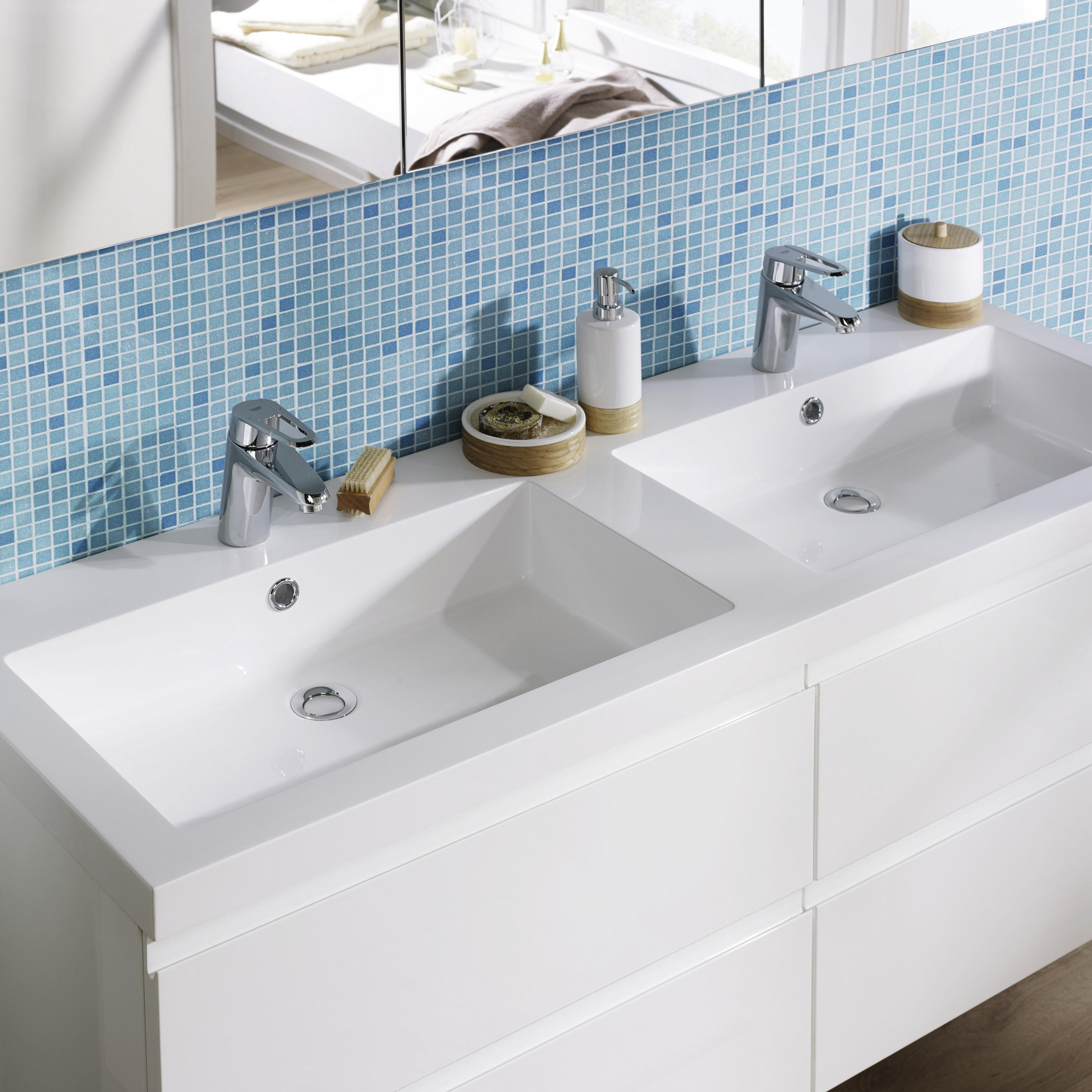 BADEZIMMER  in 140 cm  - Weiß, Design, Glas/Holz (140cm) - Novel
