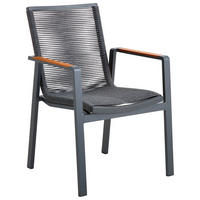 STAPELSESSEL Teakholz Aluminium Anthrazit, Teakfarben  - Anthrazit/Teakfarben, Design, Holz/Kunststoff (65/88,5/60cm) - Amatio