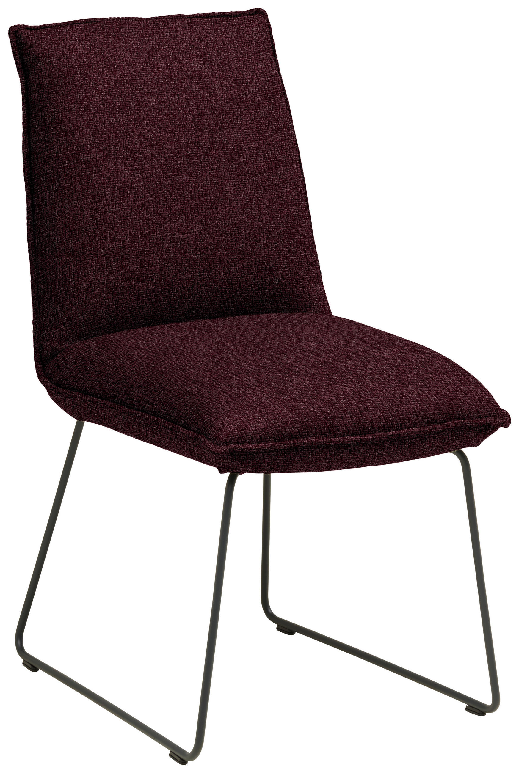 STUHL  Stoff-/Lederauswahl Webstoff  - Bordeaux/Graphitfarben, Design, Textil/Metall (52/85/66cm) - Cassando