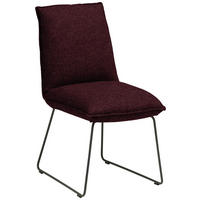 STUHL  Stoff-/Lederauswahl Webstoff  - Bordeaux/Graphitfarben, Design, Textil/Metall (52/85/66cm) - Cassando