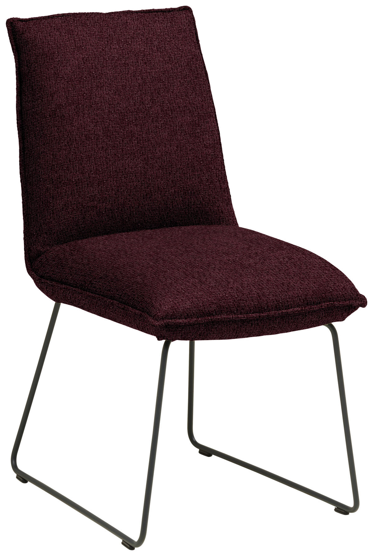 STUHL  Stoff-/Lederauswahl Webstoff  - Bordeaux/Graphitfarben, Design, Textil/Metall (52/85/66cm) - Cassando