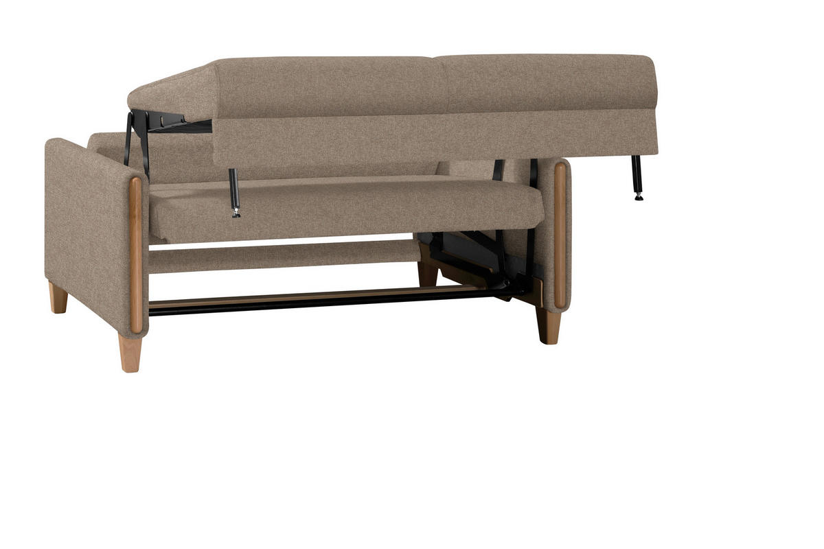 SCHLAFSOFA in Flachgewebe, Batist Buchefarben, Hellbraun  - Hellbraun/Buchefarben, Design, Holz/Textil (174/88/104cm) - Niels Andersson