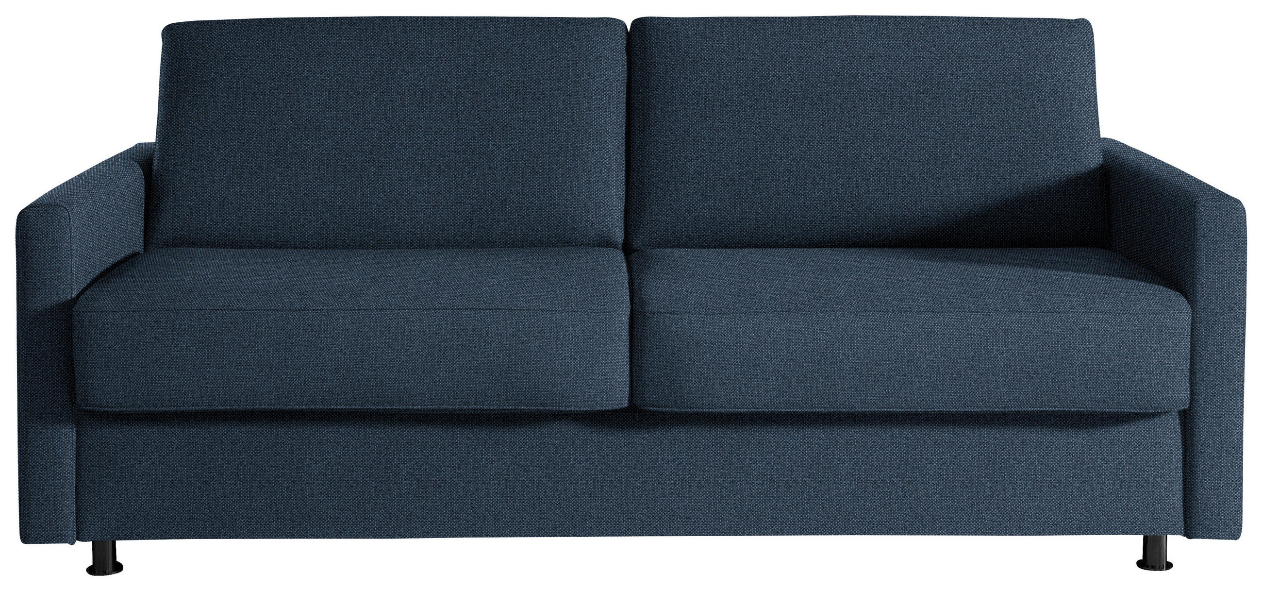 SCHLAFSOFA  in Flachgewebe Dunkelblau  - Schwarz/Dunkelblau, KONVENTIONELL, Textil/Metall (207/88/101cm) - Bali