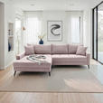 ECKSOFA  in Cord Rosa  173/280 cm  - Schwarz/Rosa, KONVENTIONELL, Textil/Metall (173/280cm) - Hom`in