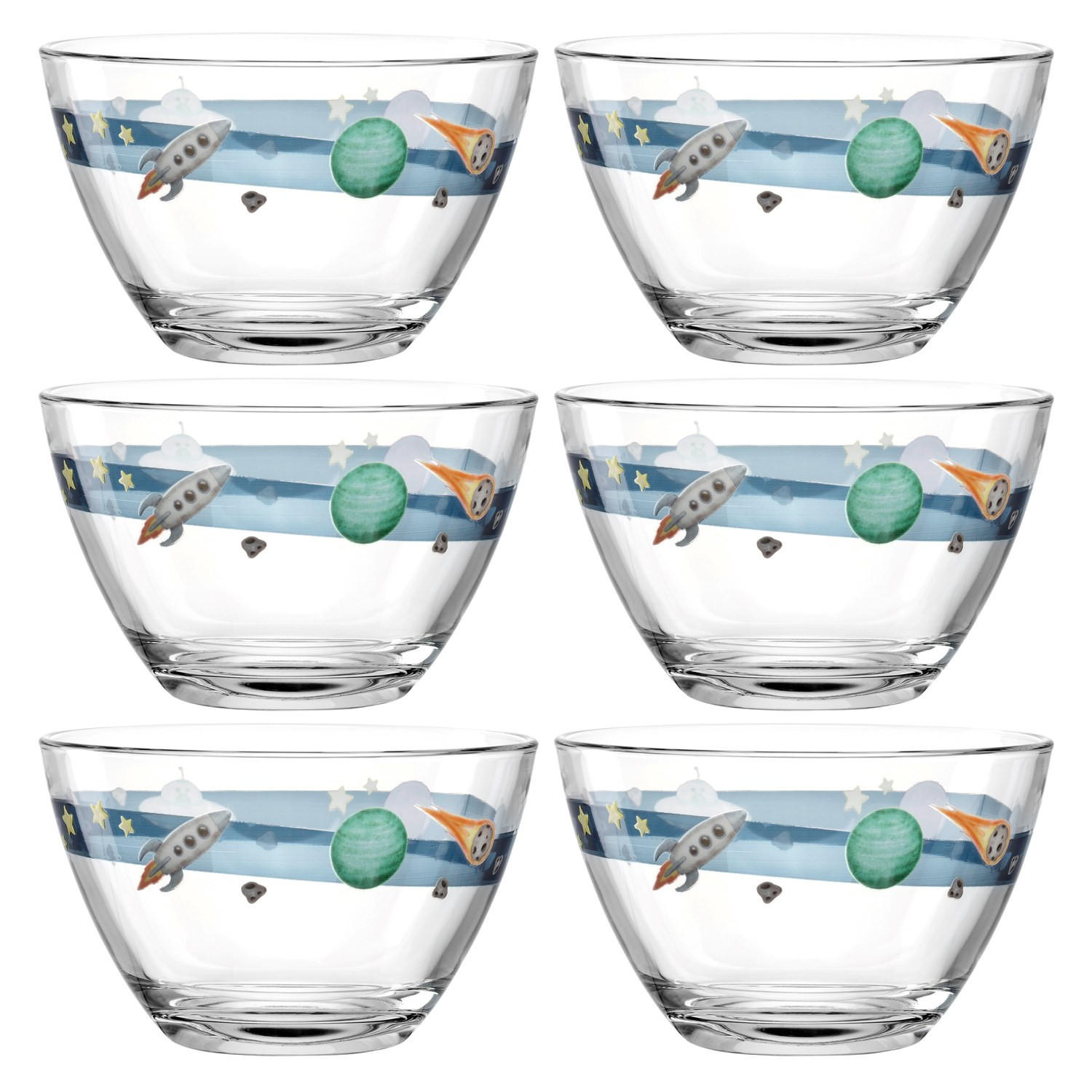 MÜSLISCHALENSET Bambini Aventura 6-teilig  - Trend, Glas (12/7,5/12cm) - Leonardo