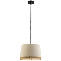 HÄNGELEUCHTE 38/110 cm  - Schwarz/Braun, Basics, Holz/Textil (38/110cm)