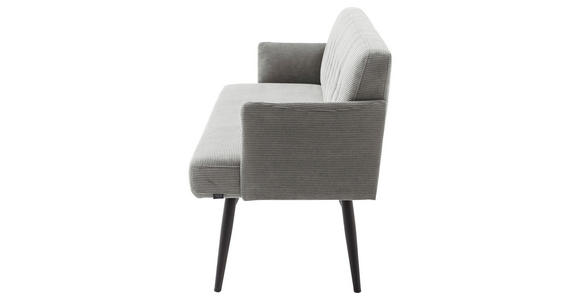 SITZBANK in Textil Grau - Schwarz/Grau, Design, Textil/Metall (206/85/69cm) - Johann Jakob