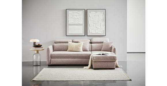 ECKSOFA in Flachgewebe Greige - Greige/Schwarz, MODERN, Kunststoff/Textil (182/237cm) - Carryhome