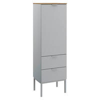KOMMODE 40/138/42 cm  in Grau, Eichefarben  - Eichefarben/Alufarben, Trend, Holzwerkstoff/Kunststoff (40/138/42cm) - Stylife