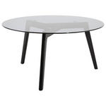 COUCHTISCH in Holz, Glas 90/90/45 cm  - Schwarz/Grau, Design, Glas/Holz (90/90/45cm) - Carryhome
