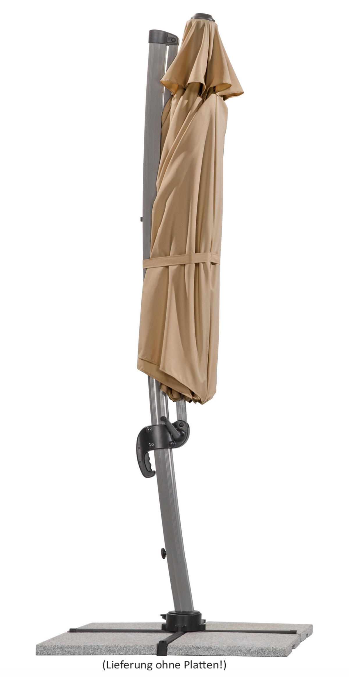 AMPELSCHIRM 350 cm Sandfarben  - Sandfarben/Grau, Basics, Textil/Metall (374/269/350cm) - Schneider