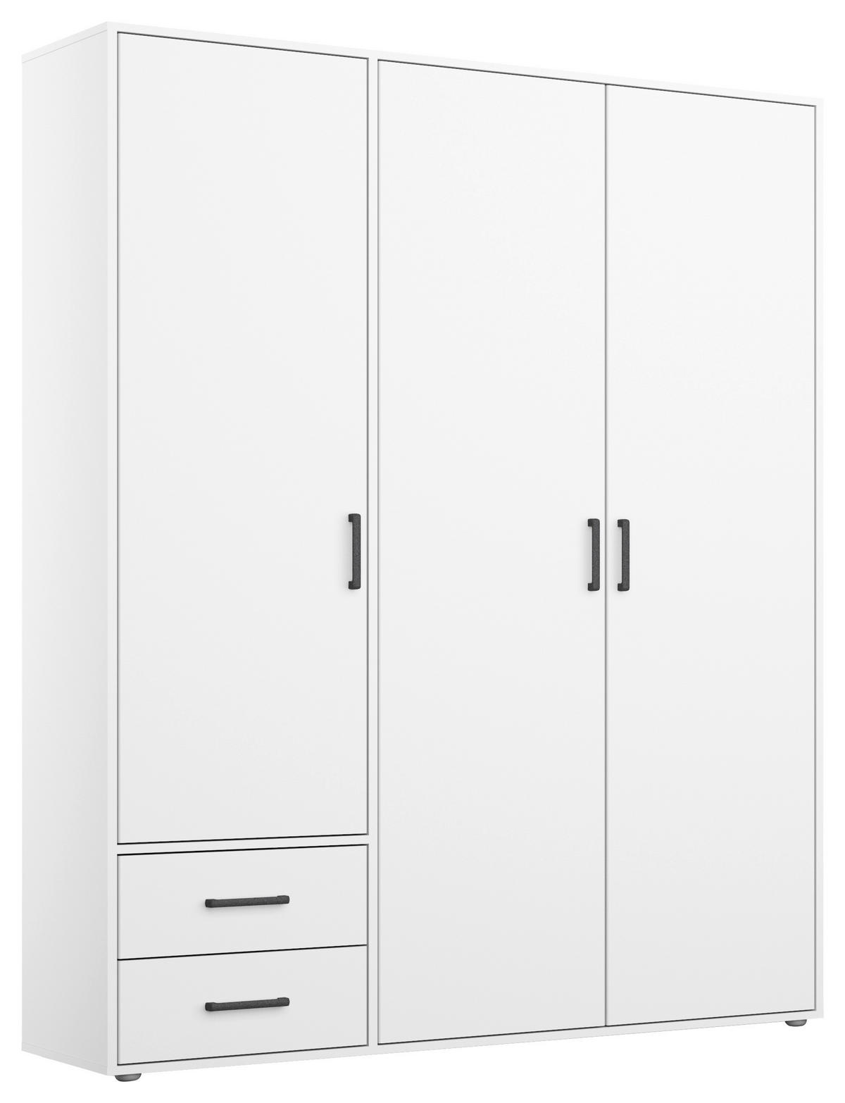 DREHTÜRENSCHRANK in Weiss  - Weiss/Grau, Modern, Holzwerkstoff/Kunststoff (140/194/53cm) - Rauch Möbel