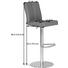 BARHOCKER Lederlook Edelstahlfarben, Grau - Edelstahlfarben/Grau, Design, Textil/Metall (42/111/50,5cm) - Novel
