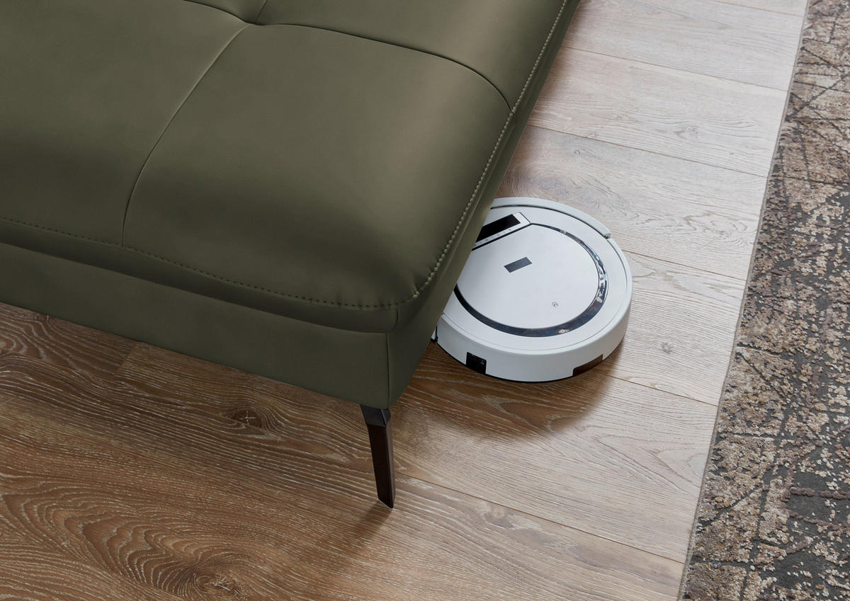 WOHNLANDSCHAFT Echtleder Grau, Grün  - Schwarz/Grau, Design, Leder/Metall (206/336/181cm) - Beldomo Speed