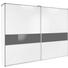 SCHWEBETÜRENSCHRANK 2-türig Schwarz, Weiß - Schwarz/Alufarben, Design, Glas/Holzwerkstoff (270/223/69cm) - Cantus
