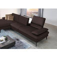 ECKSOFA in Echtleder Braun  - Schwarz/Braun, Design, Leder/Metall (157/325cm) - Dieter Knoll