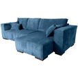 ECKSOFA Blau Cord - Blau/Braun, KONVENTIONELL, Holz/Textil (230/190cm) - Carryhome