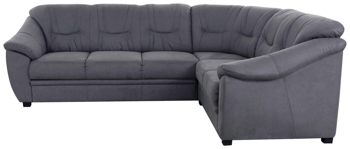 ECKSOFA in Flachgewebe Dunkelblau  264/215 cm  - Schwarz/Dunkelblau, KONVENTIONELL, Kunststoff/Textil (264/215cm) - Sit & More