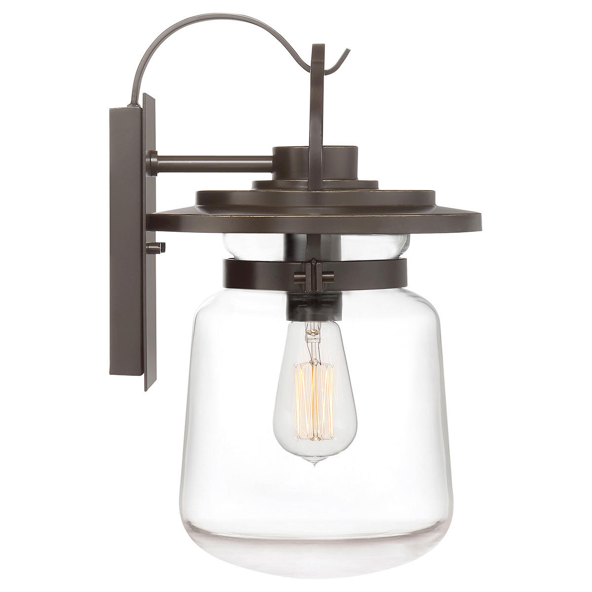 VENKOVNÍ NÁSTĚNNÉ SVÍTIDLO, 22,8/25,3/39,3 cm - bronzová, Konvenční, kov/sklo (22,8/25,3/39,3cm) - Elstead Lighting