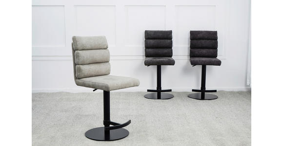 BARHOCKER Webstoff Sandfarben Eisen Stoffauswahl, Sitzfläche 360° drehbar  - Sandfarben/Schwarz, Design, Textil/Metall (42/90-117/58,5cm) - Novel