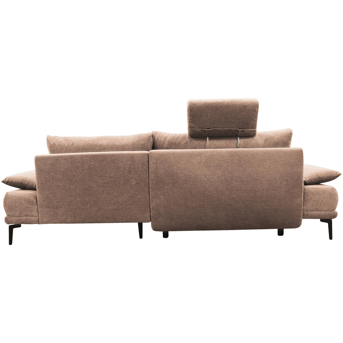 ECKSOFA in Webstoff Beige  260/192 cm  - Beige/Schwarz, Design, Textil/Metall (260/192cm) - MID.YOU