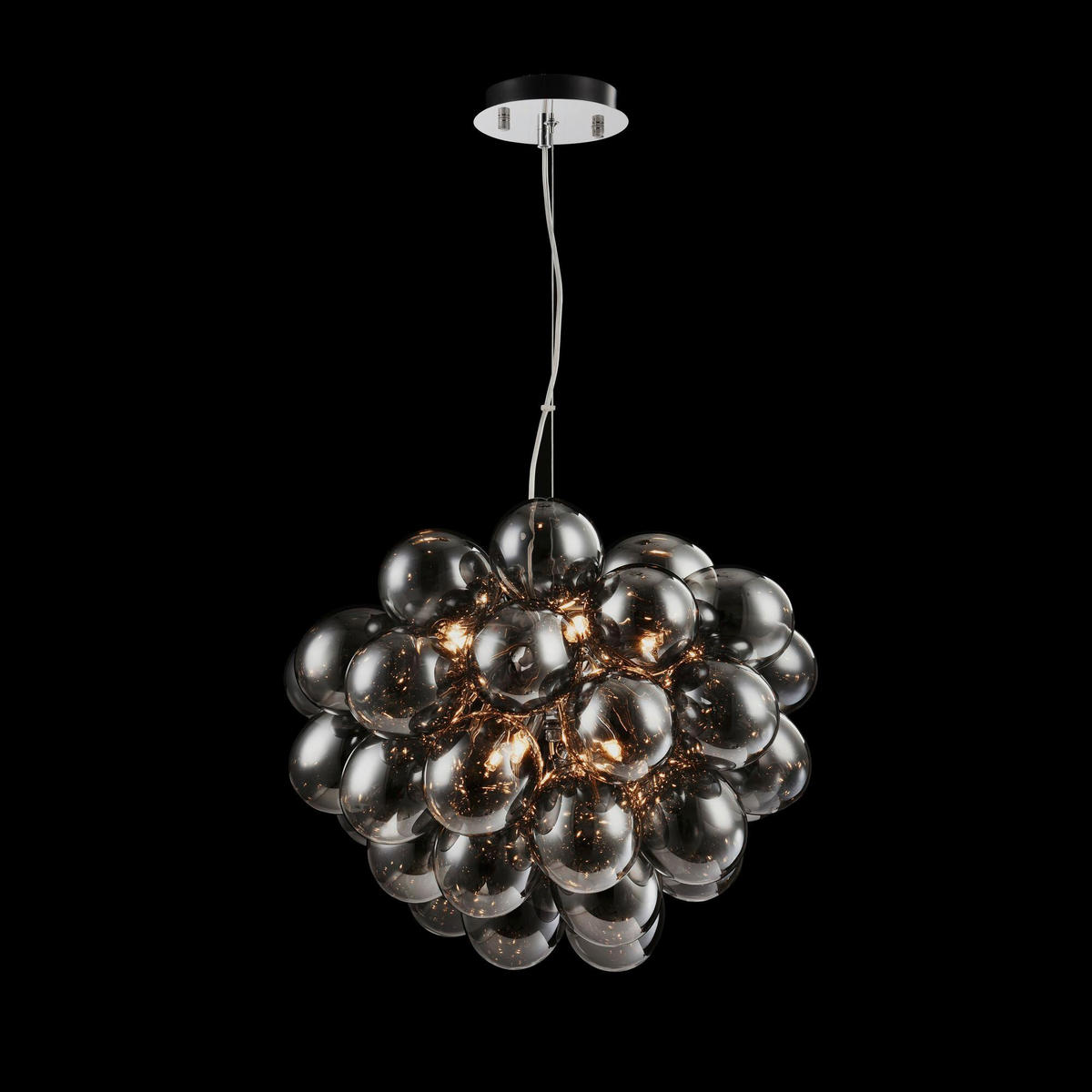 PENDELLEUCHTE 50/40/50 cm    - Grau/Nickelfarben, Trend, Glas/Metall (50/40/50cm) - MAYTONI