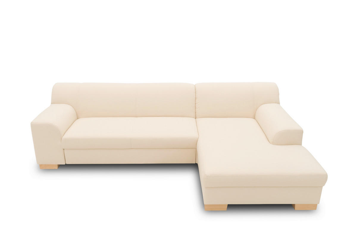 ECKSCHLAFSOFA TINOS Beige Webstoff  - Beige, Basics, Textil (273/157cm) - MID.YOU