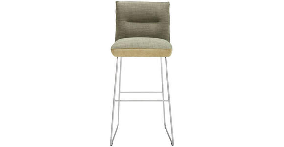 BARHOCKER in Metall, Textil Grün, Edelstahlfarben, Hellgrün - Edelstahlfarben/Hellgrün, Design, Textil/Metall (51/107/59cm) - Dieter Knoll
