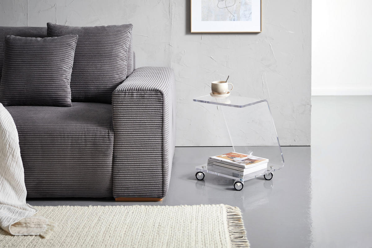 ODKLÁDACÍ STOLEK, čiré - čiré, Design, plast (37/37/48cm) - Xora