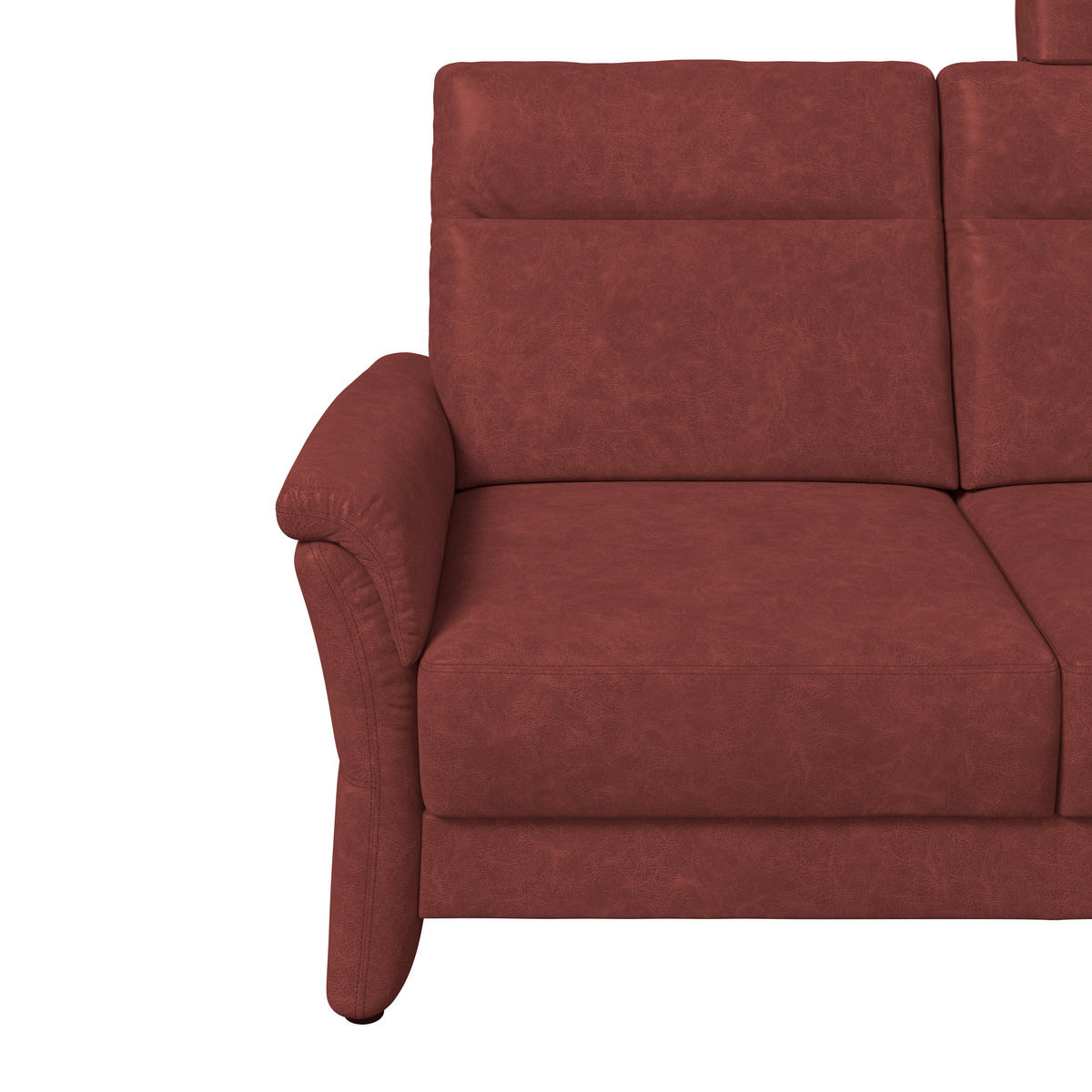 2,5-SITZER Mikrofaser Rotbraun  - Rotbraun/Schwarz, Konventionell, Kunststoff/Textil (170/99/91cm) - Elegando
