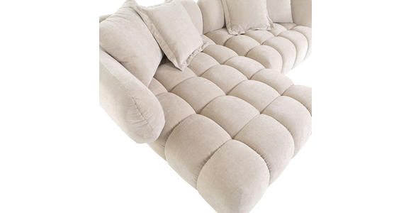 ECKSOFA Beige Flachgewebe - Beige/Schwarz, KONVENTIONELL, Kunststoff/Textil (156/262cm) - Carryhome