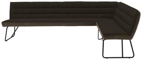 ECKBANK 304/174 cm  in Braun, Schwarz, Dunkelbraun  - Dunkelbraun/Schwarz, Design, Textil/Metall (304/174cm) - Dieter Knoll