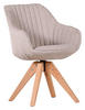 ARMLEHNSTUHL  in Flachgewebe  - Eichefarben/Beige, LIFESTYLE, Holz/Textil (60/83/65cm) - Ambia Home