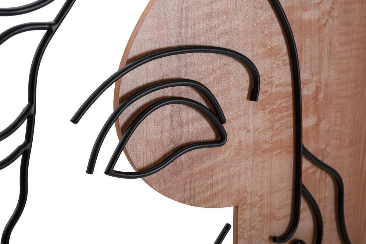 WANDDEKO  50/80/2 cm   - Schwarz/Naturfarben, Basics, Holzwerkstoff (50/80/2cm)