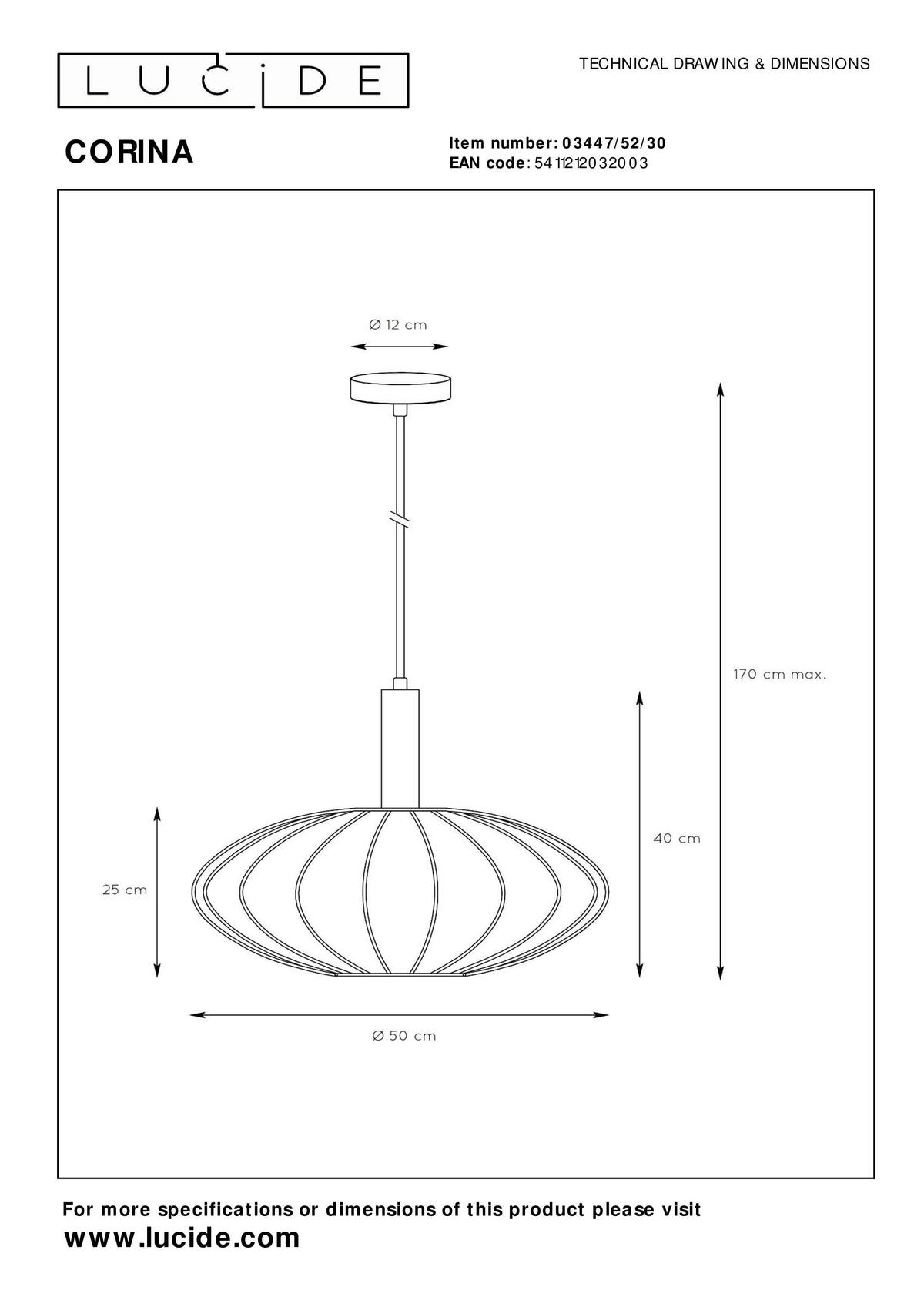 PENDELLEUCHTE 50/50/170 cm  - Trend (50/50/170cm) - Lucide