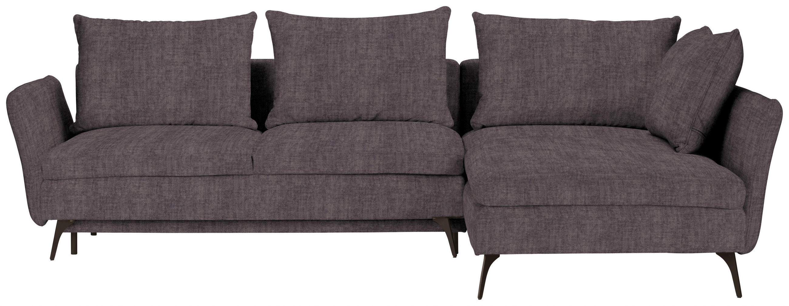 ECKSOFA Webstoff Grau  - Schwarz/Grau, Modern, Textil/Metall (282/182cm) - Carryhome
