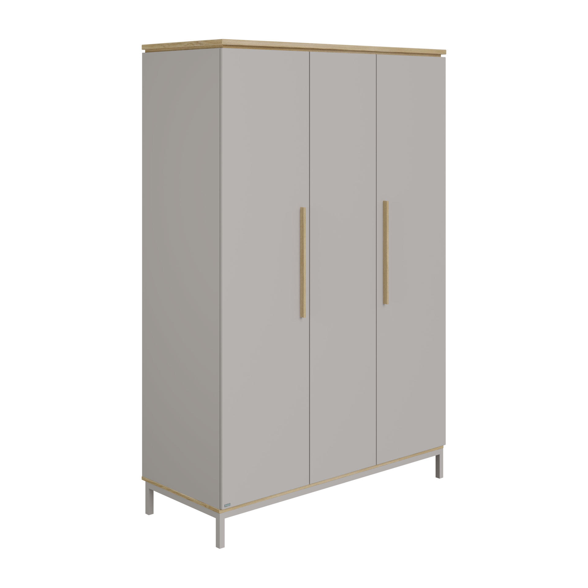 BABYKLEIDERSCHRANK Benne Eichefarben, Hellgrau  - Eichefarben/Hellgrau, Basics, Holz/Holzwerkstoff (135,3/201,9/55,6cm) - Paidi