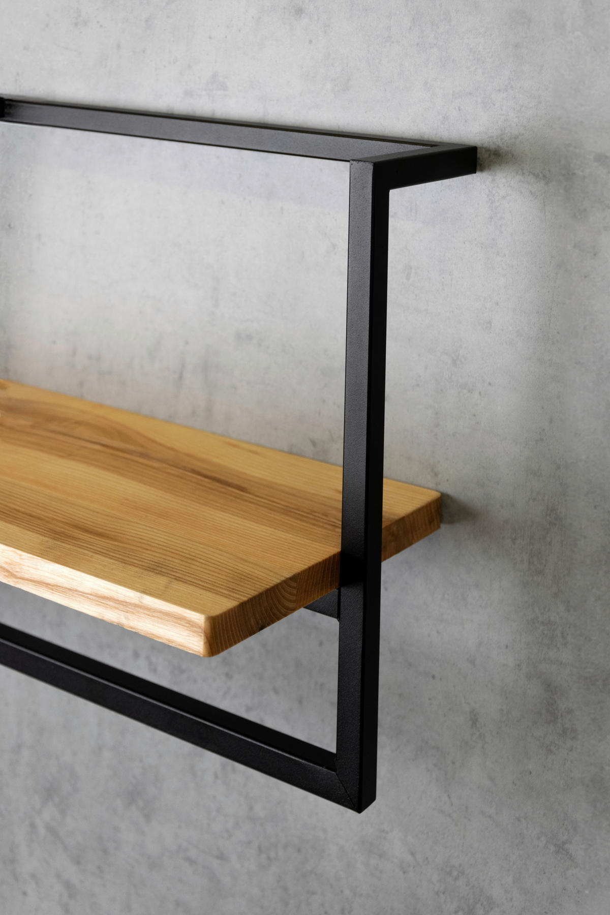 WANDREGAL 43/20/30 cm  - Schwarz, Design, Holz/Metall (43/20/30cm)