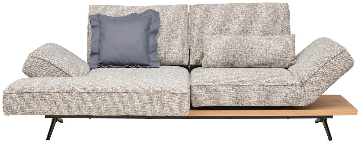 ECKSOFA in Chenille Beige  - Beige/Schwarz, Design, Holz/Textil (132/240cm) - Koinor