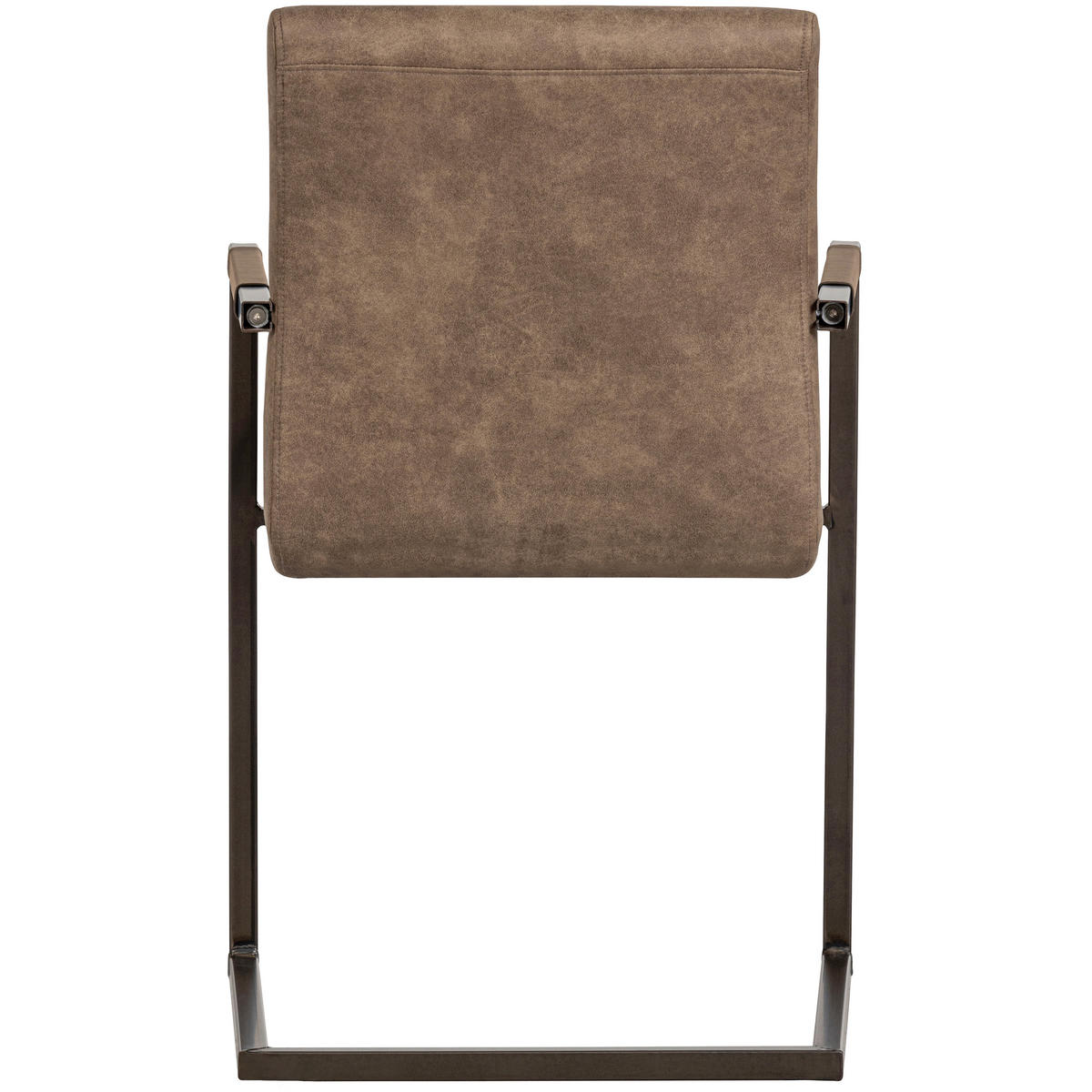 ARMLEHNSTUHL-SET 2 Stück  in Eisen Lederlook  - Taupe/Schwarz, MODERN, Textil/Metall (54/87/62cm) - Livetastic