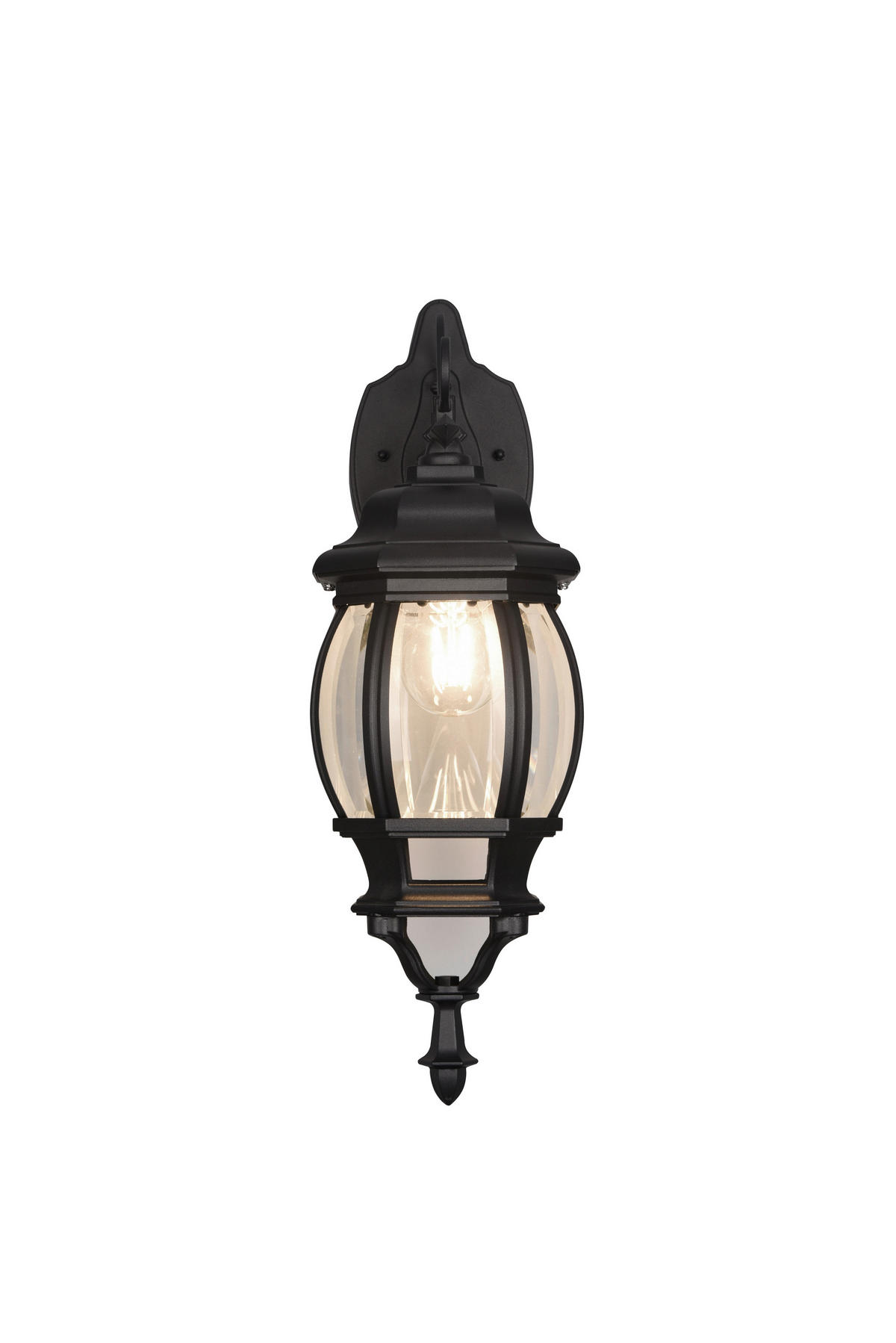 VÄGGLAMPA FÖR UTOMHUS - klar/svart, Klassisk, metall/glas (18/24,5/49,5cm) - Trio Leuchten