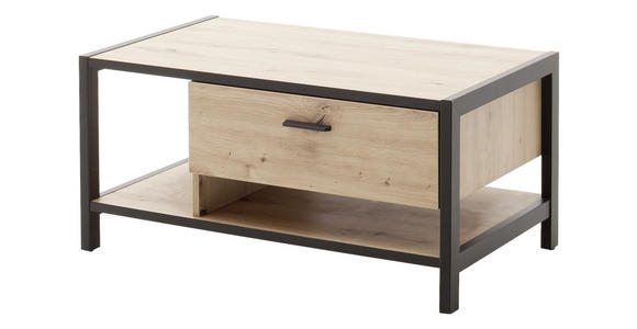 COUCHTISCH 92/55/44 cm rechteckig Anthrazit, Eichefarben - Eichefarben/Anthrazit, Design, Holzwerkstoff/Metall (92/55/44cm) - Carryhome