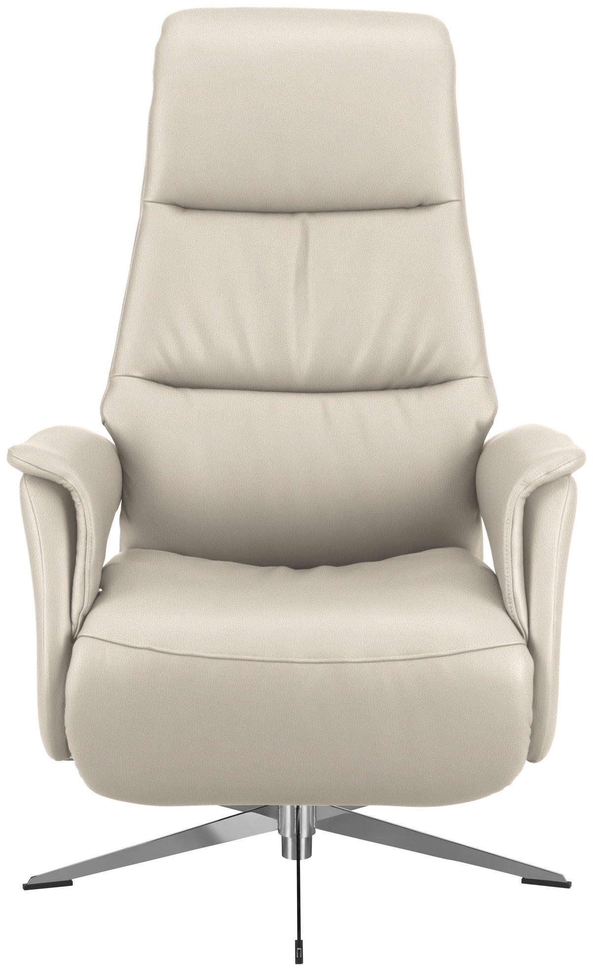 RELAXSESSEL in Leder Creme  - Chromfarben/Creme, Design, Leder/Metall (74/108/86cm) - Welnova