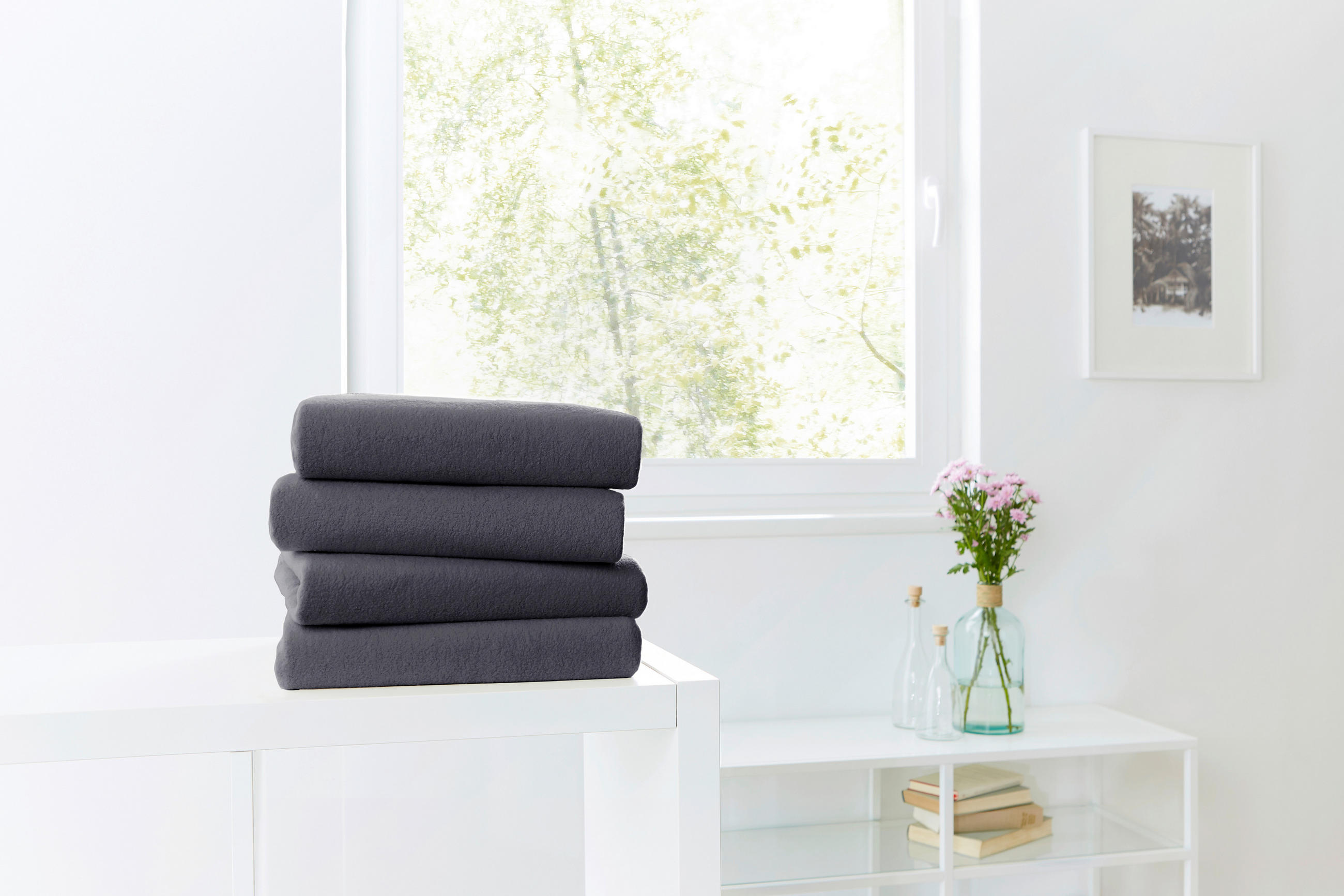 SPANNBETTTUCH ALERT  - Anthrazit, Basics, Textil (100/200cm) - Novel