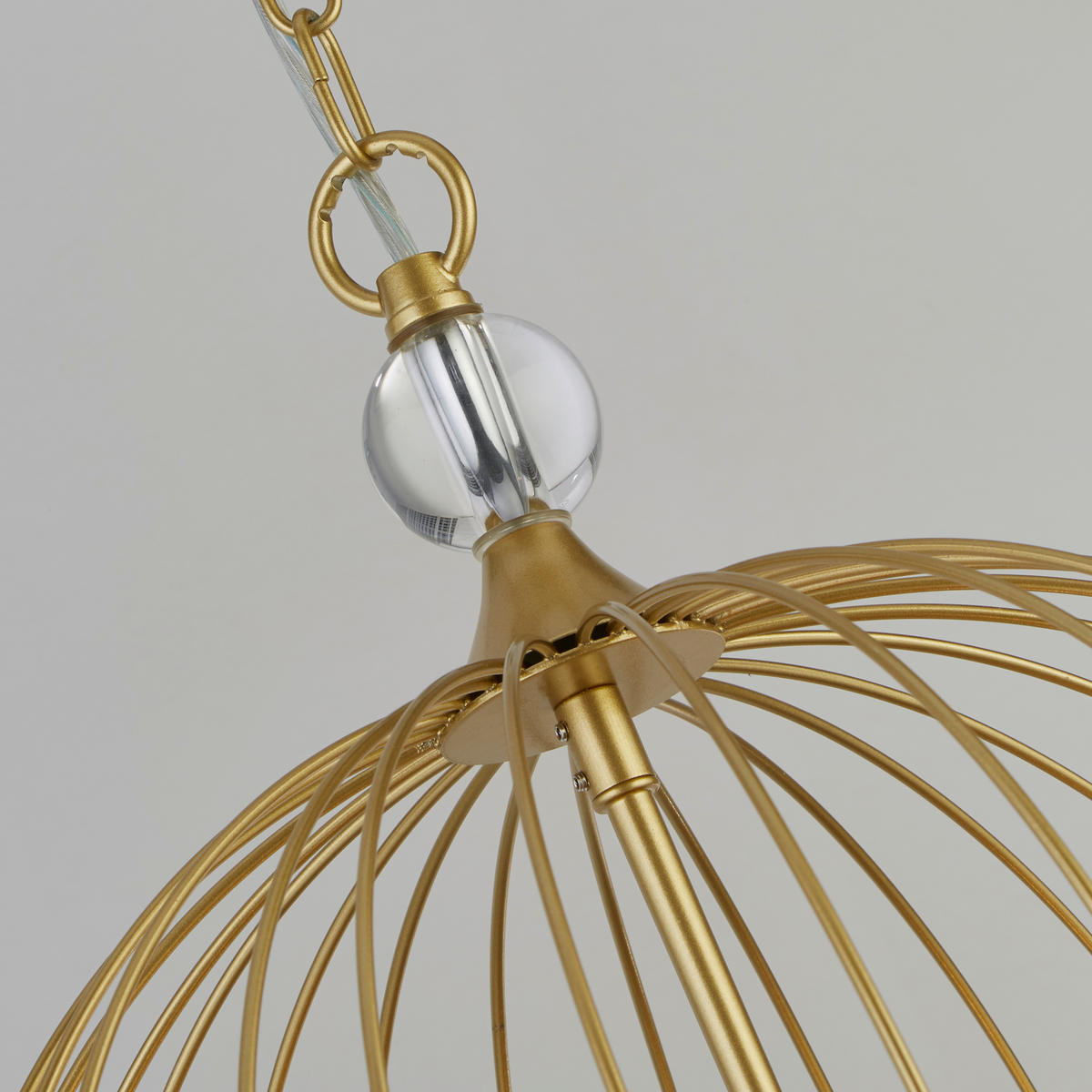 KRISTALL-HÄNGELEUCHTE 36/150 cm   - Goldfarben, Design, Glas/Metall (36/150cm)