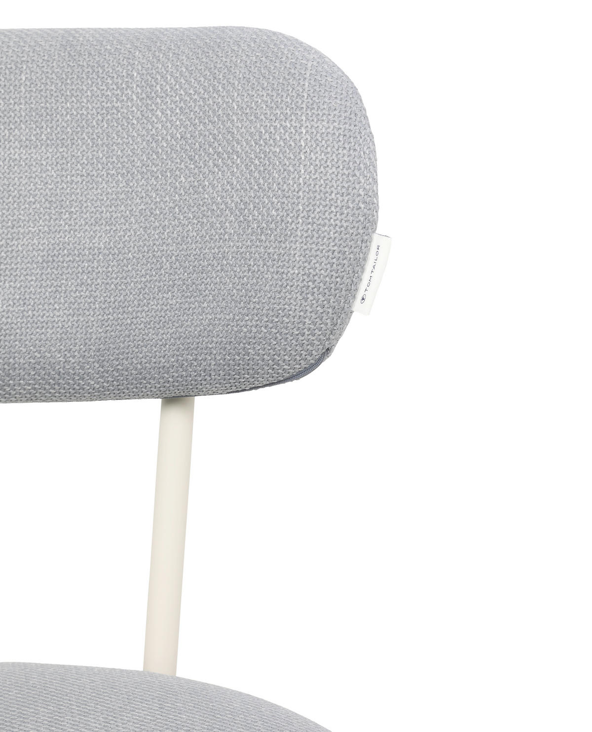 STUHL Webstoff Silberfarben, Weiß  - Silberfarben/Weiß, Basics, Textil/Metall (50/81,5/59cm) - Tom Tailor